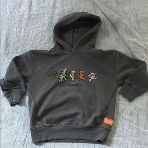Grateful Dead Dancing Bears Hoodie in Charcoal with Colorful Bears
